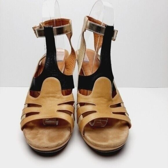 Anthropologie CHIE MIHARA Strappy Sandals Pumps Cream Leather Sz US 9 EUR 39 - Picture 5 of 13